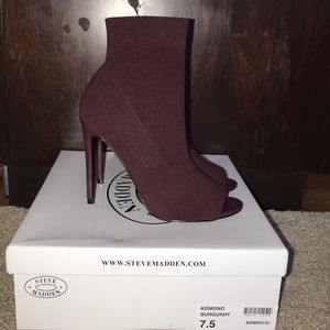 Burgundy Peep toe heels